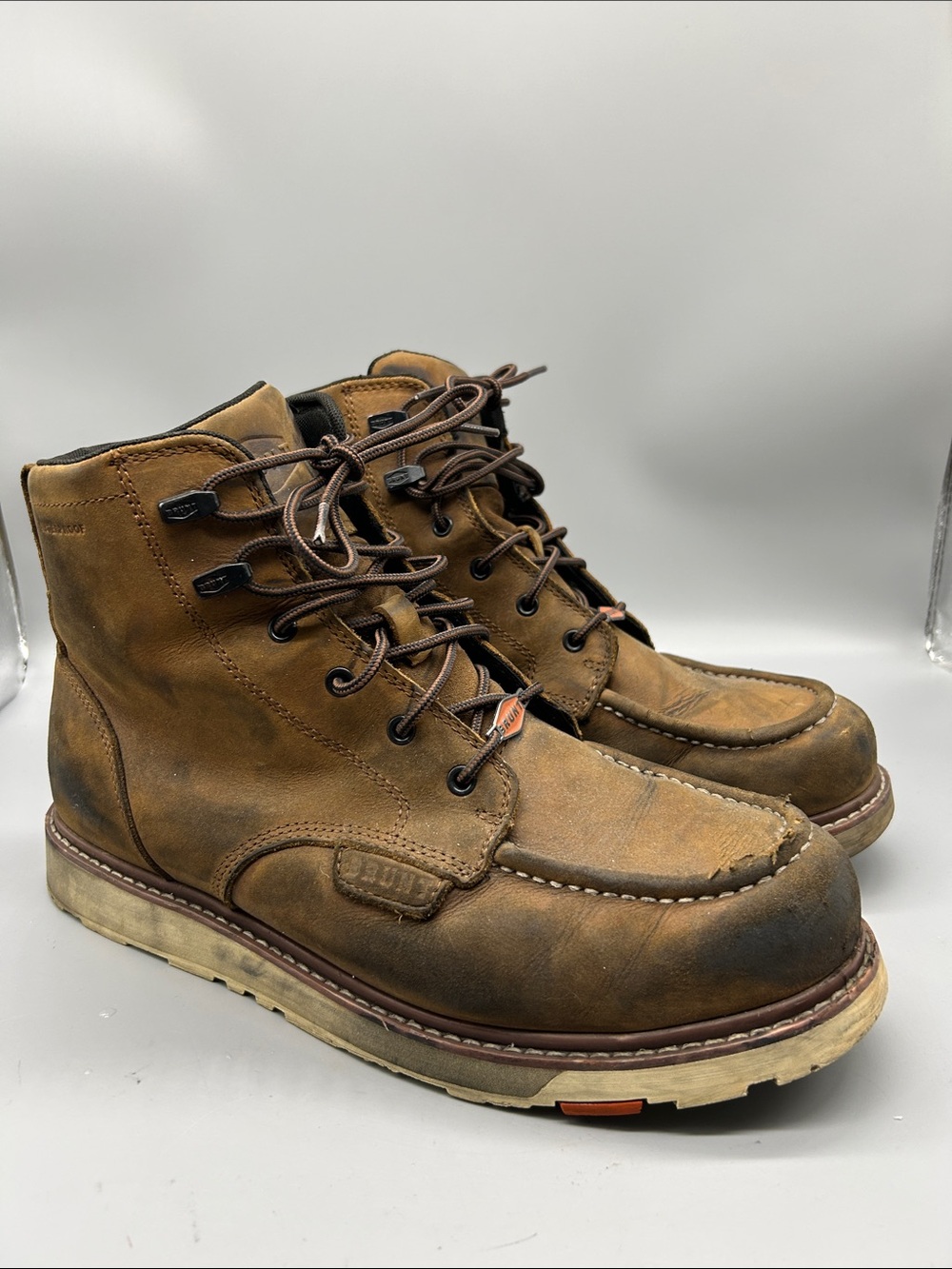 Brunt Marin Waterproof Men's Brown Leather Work Boots 6 Inch